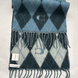 Coach Blue Argyle Scarf